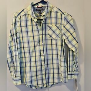 Tommy Hilfiger Short Sleeve Plaid Boys Shirt Size M 10/12 NWT